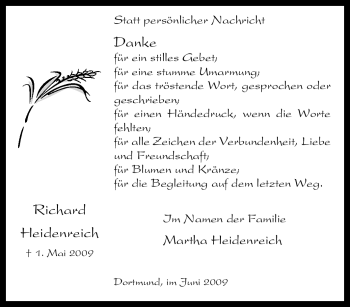 Traueranzeige von Richard Heidenreich von Tageszeitung