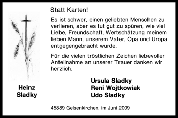 Traueranzeige von Heinz Sladky von Tageszeitung