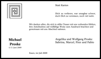Traueranzeige von Michael Proske von Tageszeitung