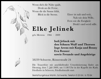 Traueranzeige von Elke Jelinek von Tageszeitung