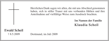 Traueranzeige von Ewald Scheil von Tageszeitung