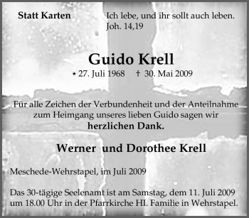 Traueranzeige von Guido Krell von Tageszeitung