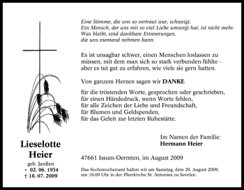 Traueranzeige von Lieselotte Heier von Tageszeitung