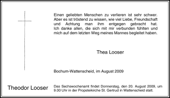 Traueranzeige von Theodor Looser von Tageszeitung