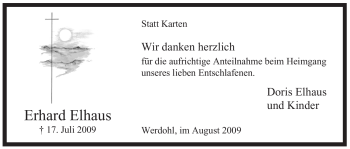 Traueranzeige von Erhard Elhaus von Tageszeitung
