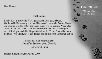 Traueranzeige von Peter Freisen von Tageszeitung