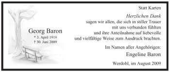 Traueranzeige von Georg Baron von Tageszeitung