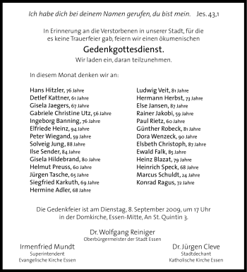 Traueranzeige von Ingeborg Banning von Tageszeitung