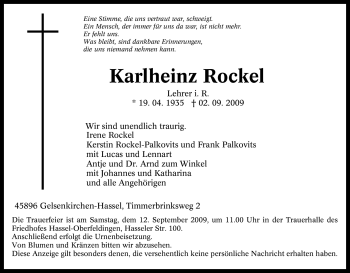 Traueranzeige von Karlheinz Rockel von Tageszeitung