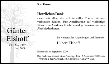 Traueranzeige von Günter Elshoff von Tageszeitung