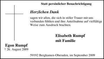 Traueranzeige von Egon Rumpf von Tageszeitung