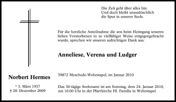Traueranzeige von Norbert Hermes von Tageszeitung