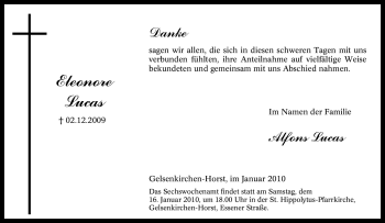 Traueranzeige von Eleonore Lucas von Tageszeitung