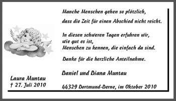 Traueranzeige von Laura Muntau von Tageszeitung