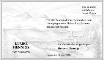 Traueranzeige von Ulrike Hennigs von Tageszeitung