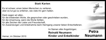 Traueranzeige von Petra Neumann von Tageszeitung