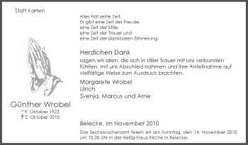 Traueranzeige von Günther Wrobel von Tageszeitung