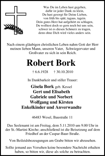 Traueranzeige von Robert Bork von Tageszeitung