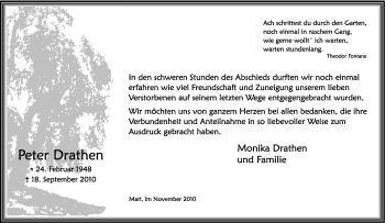 Traueranzeige von Peter Drathen von Tageszeitung