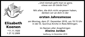 Traueranzeige von Elisabeth Koenen von Tageszeitung