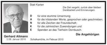 Traueranzeige von Gerhard Altmann von Tageszeitung