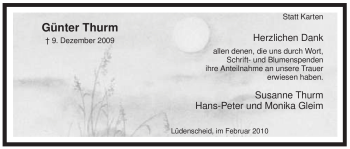 Traueranzeige von Günter Thurm von Tageszeitung