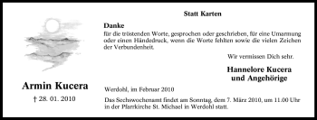 Traueranzeige von Armin Kucera von Tageszeitung