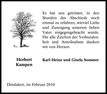 Traueranzeige von Herbert Kampen von Tageszeitung