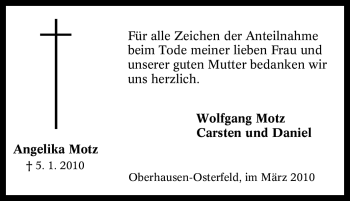 Traueranzeige von Angelika Motz von Tageszeitung