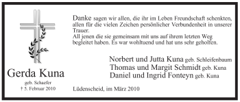 Traueranzeige von Gerda Kuna von Tageszeitung