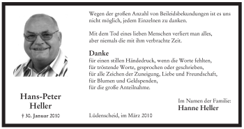 Traueranzeige von Hans-Peter Heller von Tageszeitung