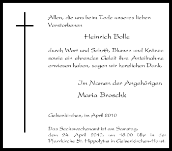 Traueranzeige von Heinrich Bolle von Tageszeitung