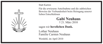 Traueranzeige von Gabi Neuhaus von Tageszeitung