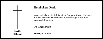 Traueranzeige von Ruth Iffland von Tageszeitung