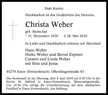 Traueranzeige von Christa Weber von Tageszeitung