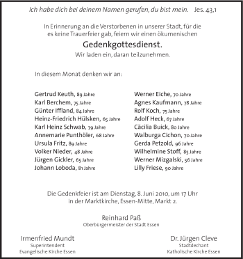 Traueranzeige von Günter Iffland von Tageszeitung