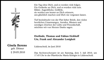 Traueranzeige von Gisela Berens von Tageszeitung