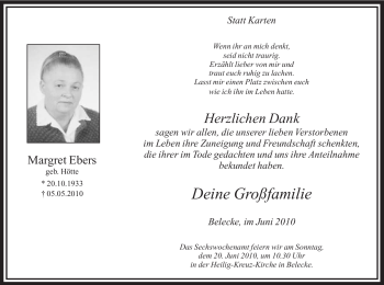 Traueranzeige von Margret Ebers von Tageszeitung