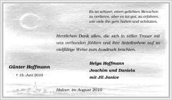 Traueranzeige von Günter Hoffmann von Tageszeitung