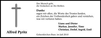 Traueranzeige von Alfred Pyritz von Tageszeitung