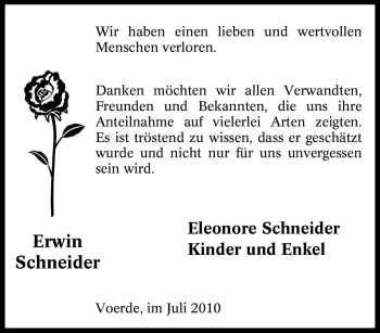 Traueranzeige von Erwin Schneider von Tageszeitung