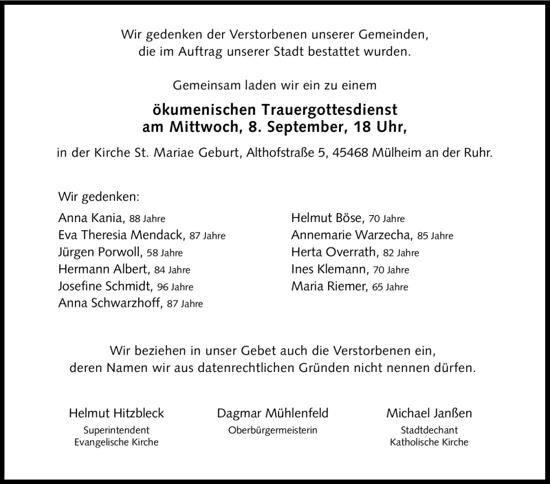  Traueranzeige für Ines Klemann vom 04.09.2010 aus Tageszeitung