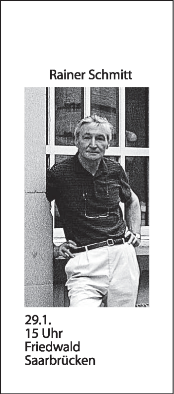 Traueranzeige von Rainer Schmitt von Tageszeitung