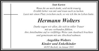 Traueranzeige von Hermann Wolters von Tageszeitung