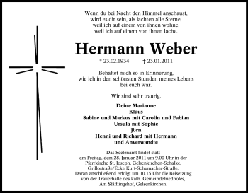Traueranzeige von Hermann Weber von Tageszeitung