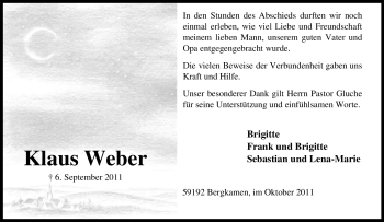 Traueranzeige von Klaus Weber von Tageszeitung