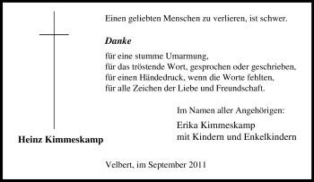 Traueranzeige von Heinz Kimmeskamp von Tageszeitung