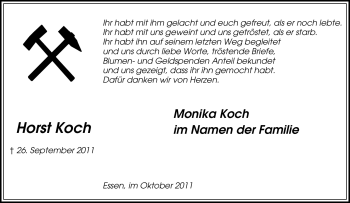 Traueranzeige von Horst Koch von Tageszeitung