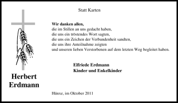 Traueranzeige von Herbert Erdmann von Tageszeitung