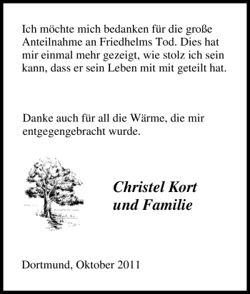 Traueranzeige von Friedhelms Unbekannt von Tageszeitung